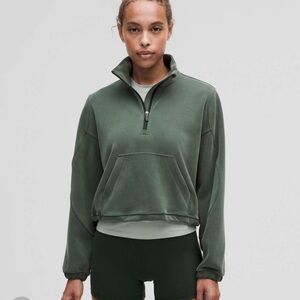 Lululemon Brushed Softstreme Half Zip Rainforest Green